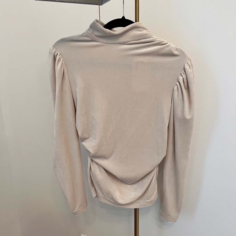 A.L.C. Womens Ivory velour ruched top